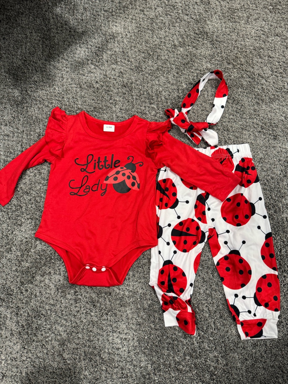 Red 'Little Lady' Ladybug Baby Outfit